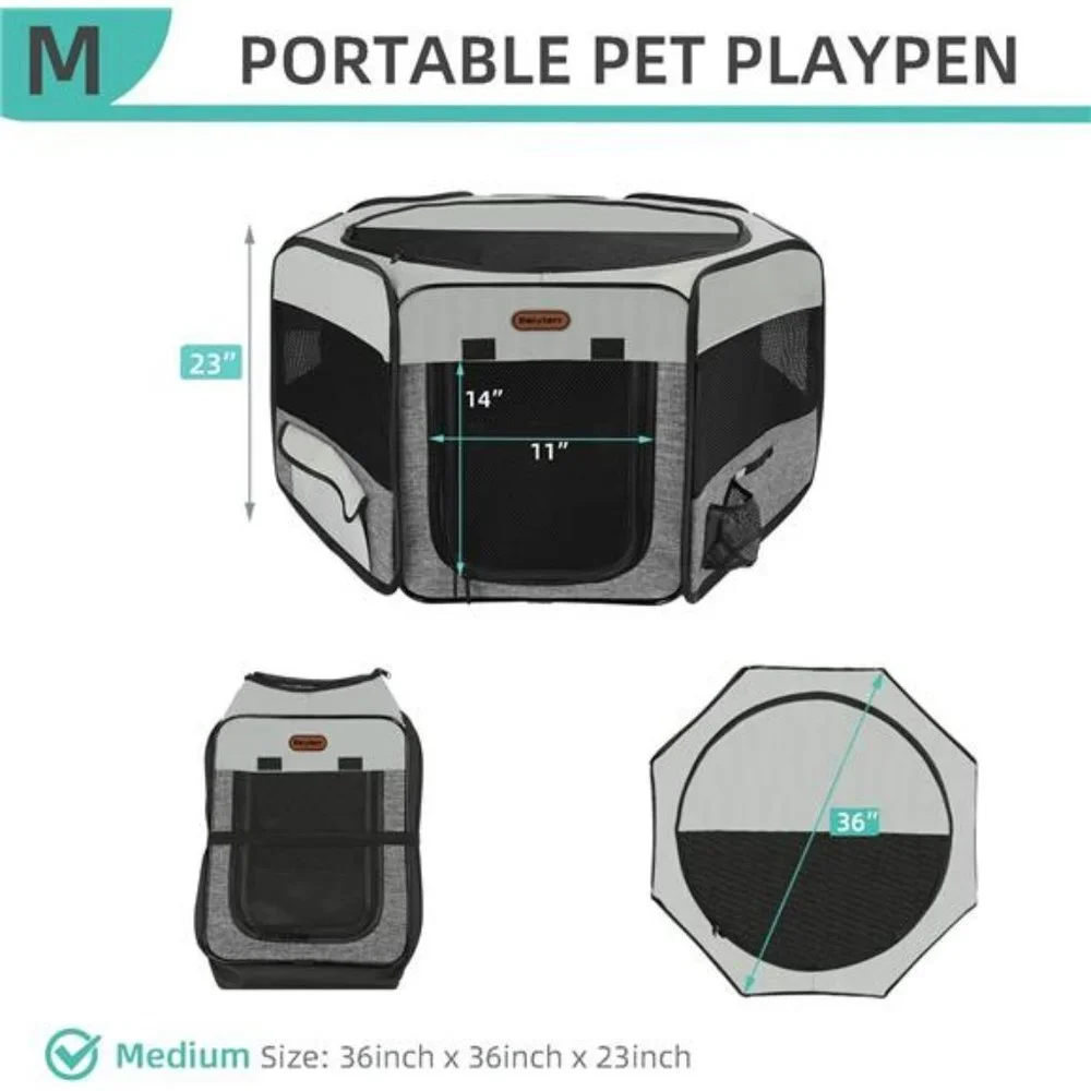 Dog Playpen, Portable Pet Playpen, Puppy Playpen, Cat Playpen with Carrying Case